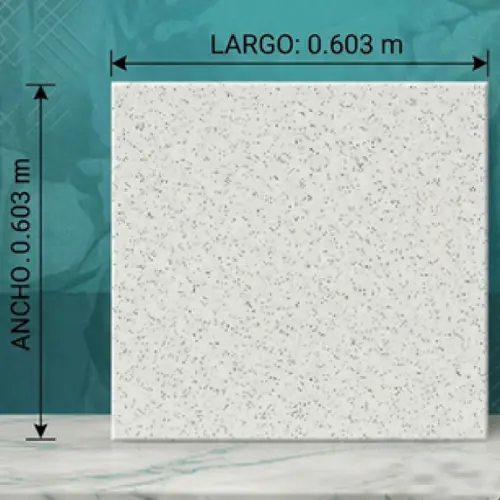 Baldosa para cielo raso de PVC 60x60 cm – Blanco Mate Puntinato