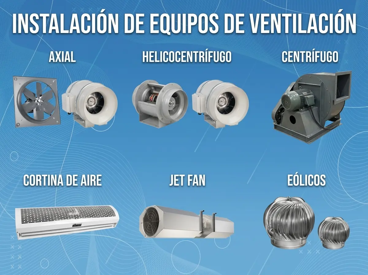 Suministro e instalación de equipos de ventilación como extractores para baños y cortinas de aire en Iquitos