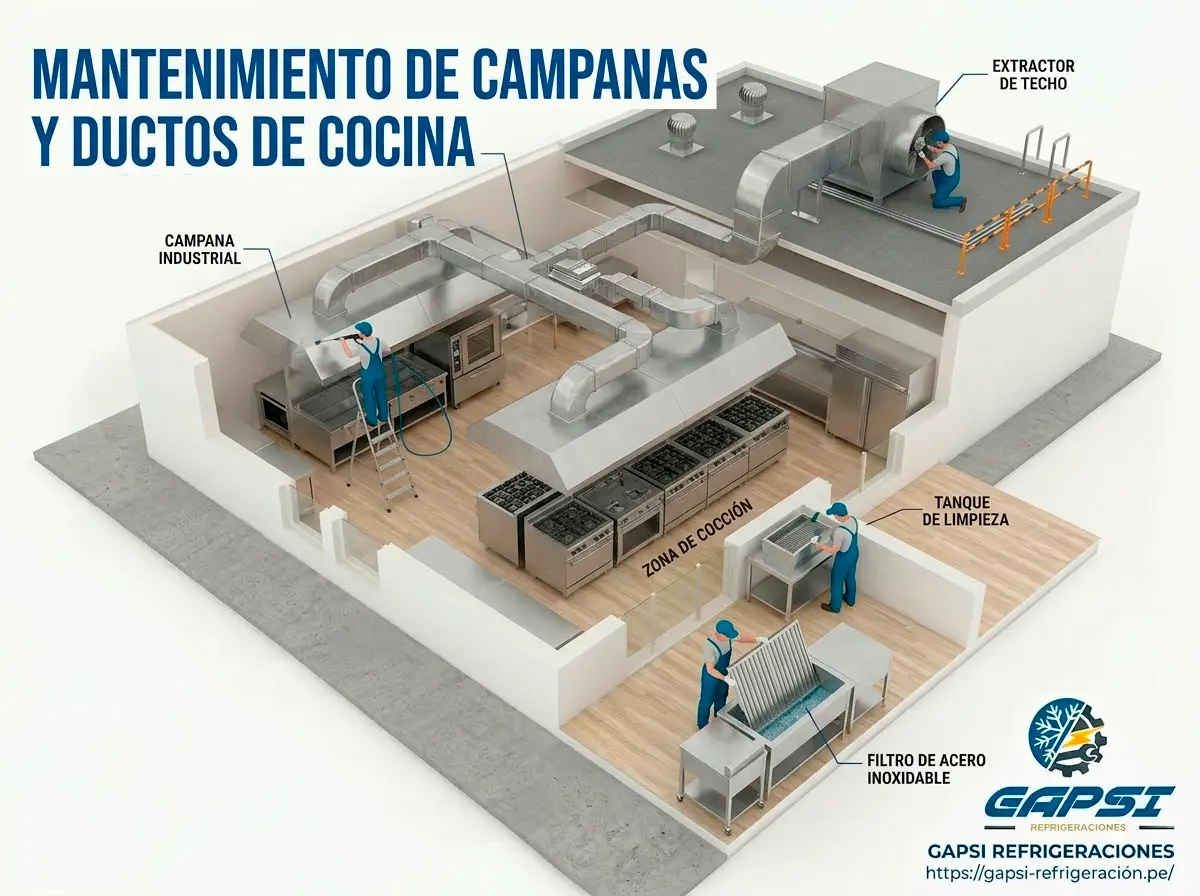 Mantenimiento de campanas extractoras y ductos de cocina industrial en Iquitos
