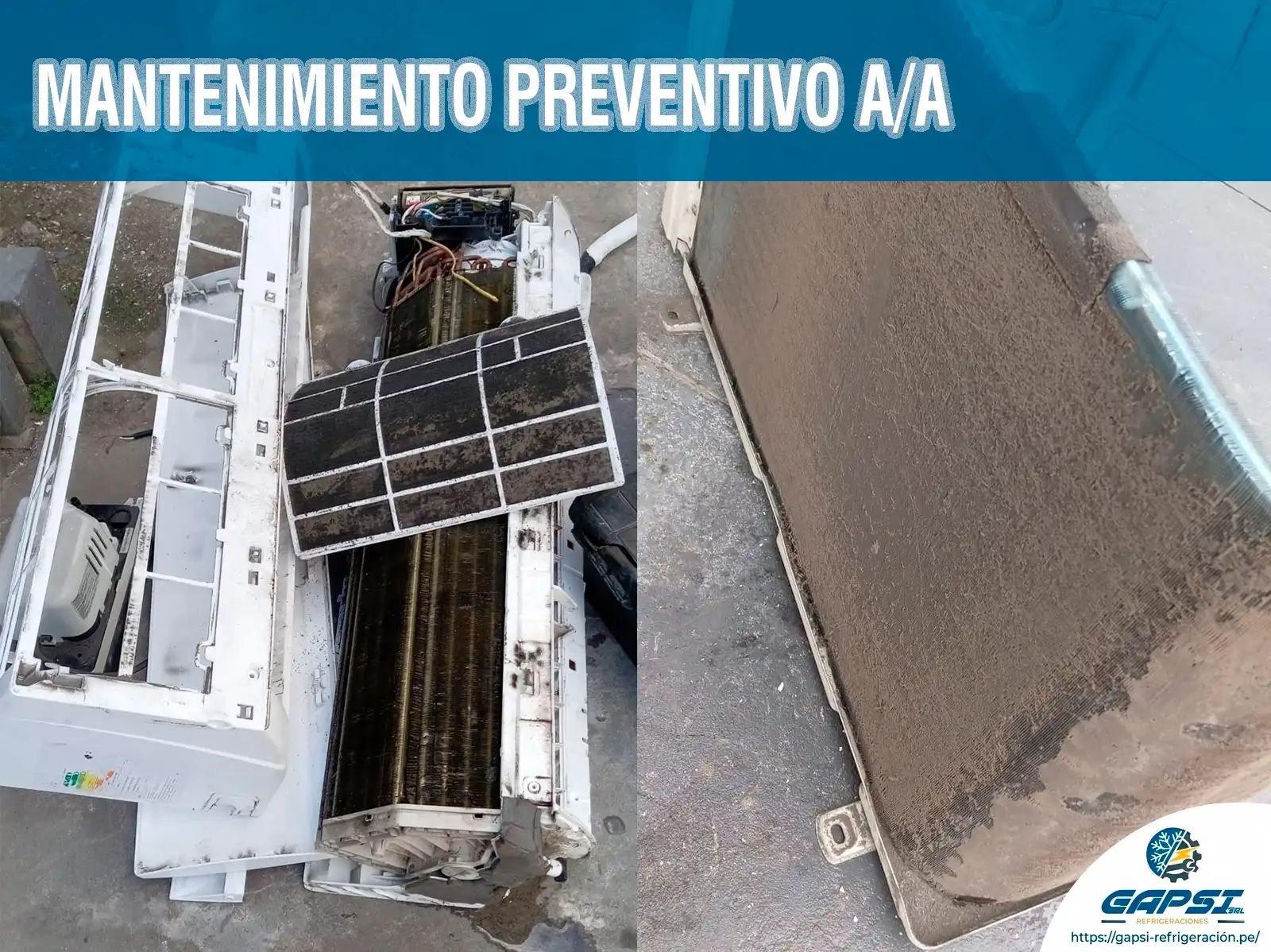 Mantenimiento preventivo y limpieza de piezas de aire acondicionado